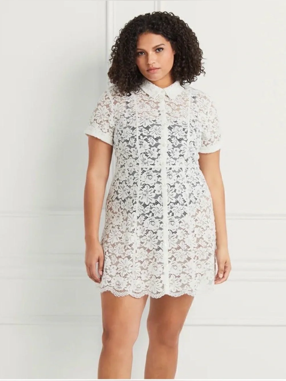 NWOT Hill House Home The Laura Shirt Dress White Lace Large Bridal Bride - Picture 1 of 9